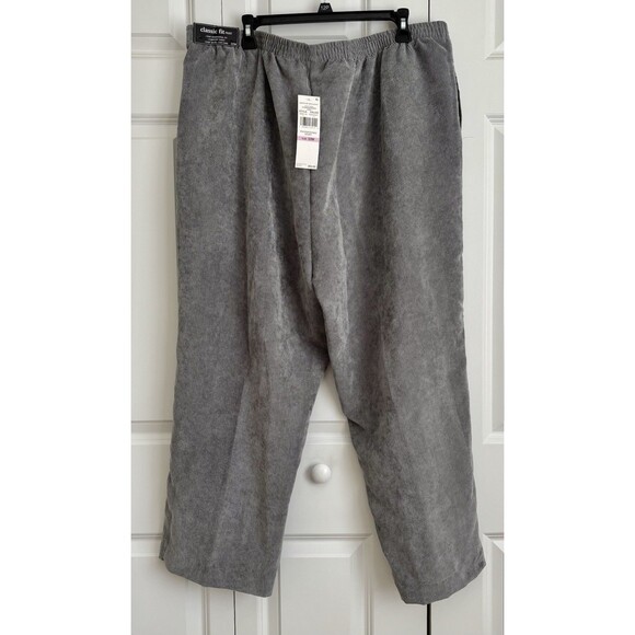 ALFRED DUNNER WOMEN'S PANTS CORDUROY GREY SIZE 20W PULLON ELASTIC WAIST POCKETS - Picture 4 of 5